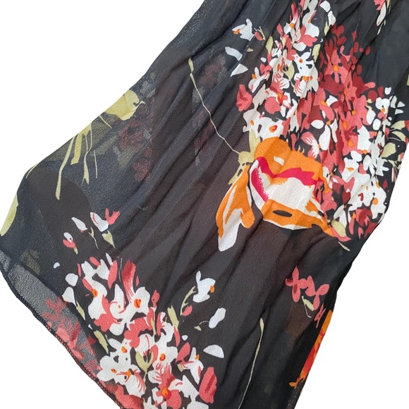 NEW NY Collection Black Orange Floral Button Down Blouse Lace Collar size 1X - Picture 3 of 7